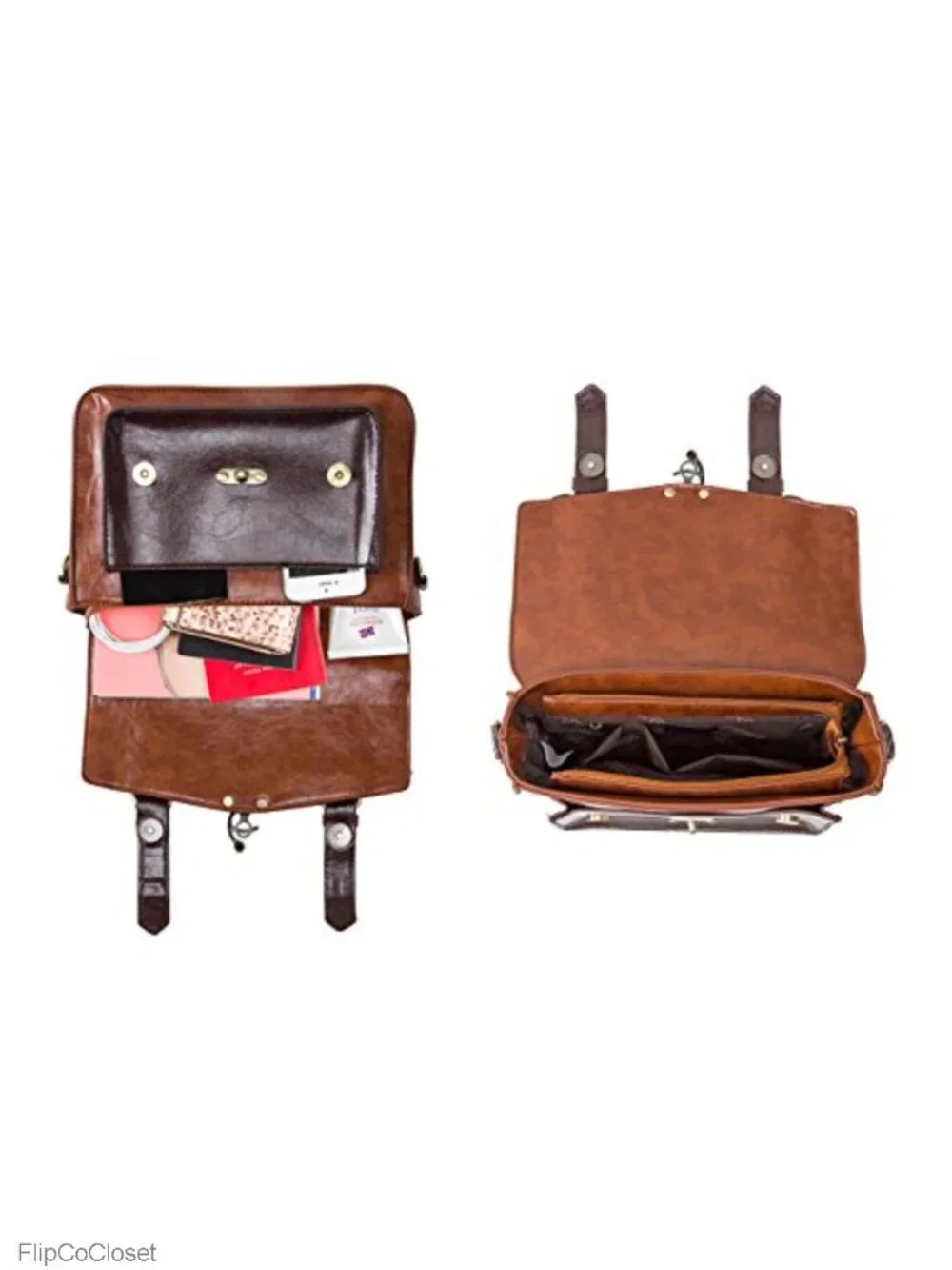 PU Leather Satchel Purse Vintage Crossbody Messenger Bag Work